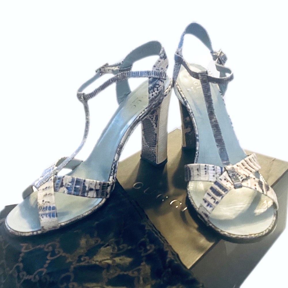 SOLD! 💯 Auth GUCCI Python T-strap Sandals
